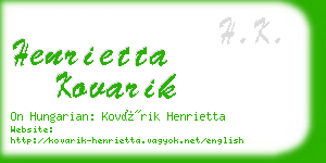 henrietta kovarik business card